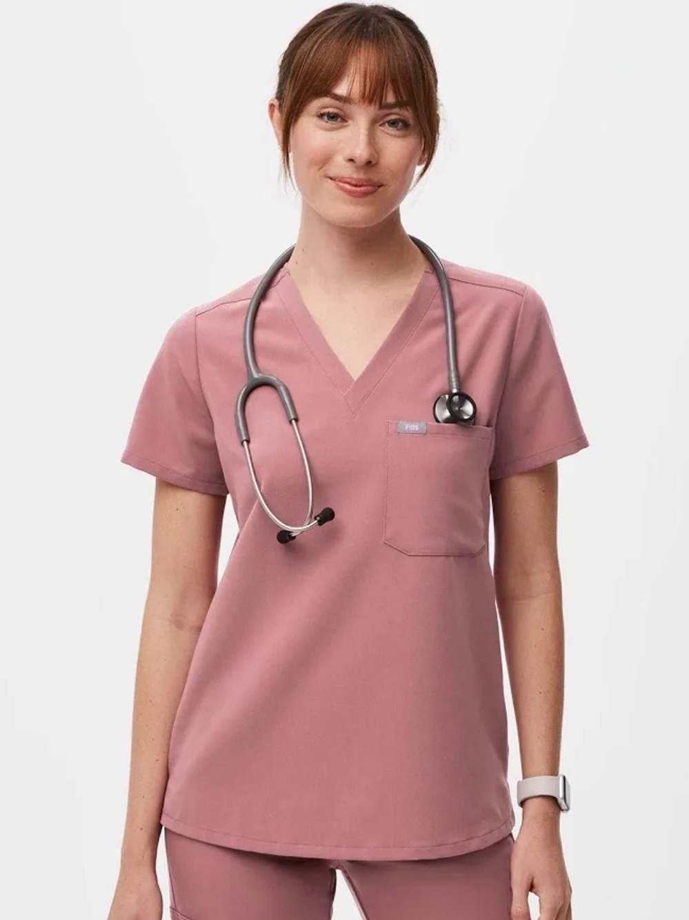 FIGS Mauve Catarina One-Pocket Scrub Top - Size Women’s Small